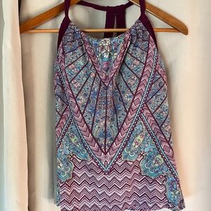 PrAna Quinn Purple Patterned Tank Medium
